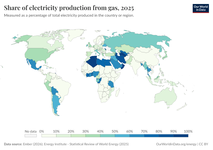 A thumbnail of the "Share of electricity production from gas" chart